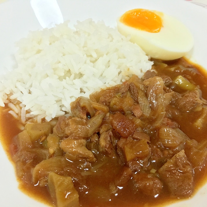 牛すじ肉のカレーハヤシライス(スロークッカー使用)